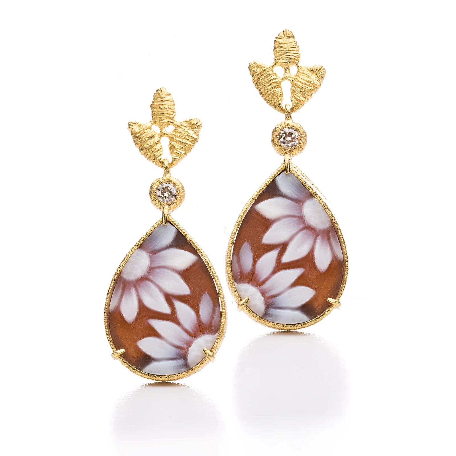 Earrings Cameo botanica