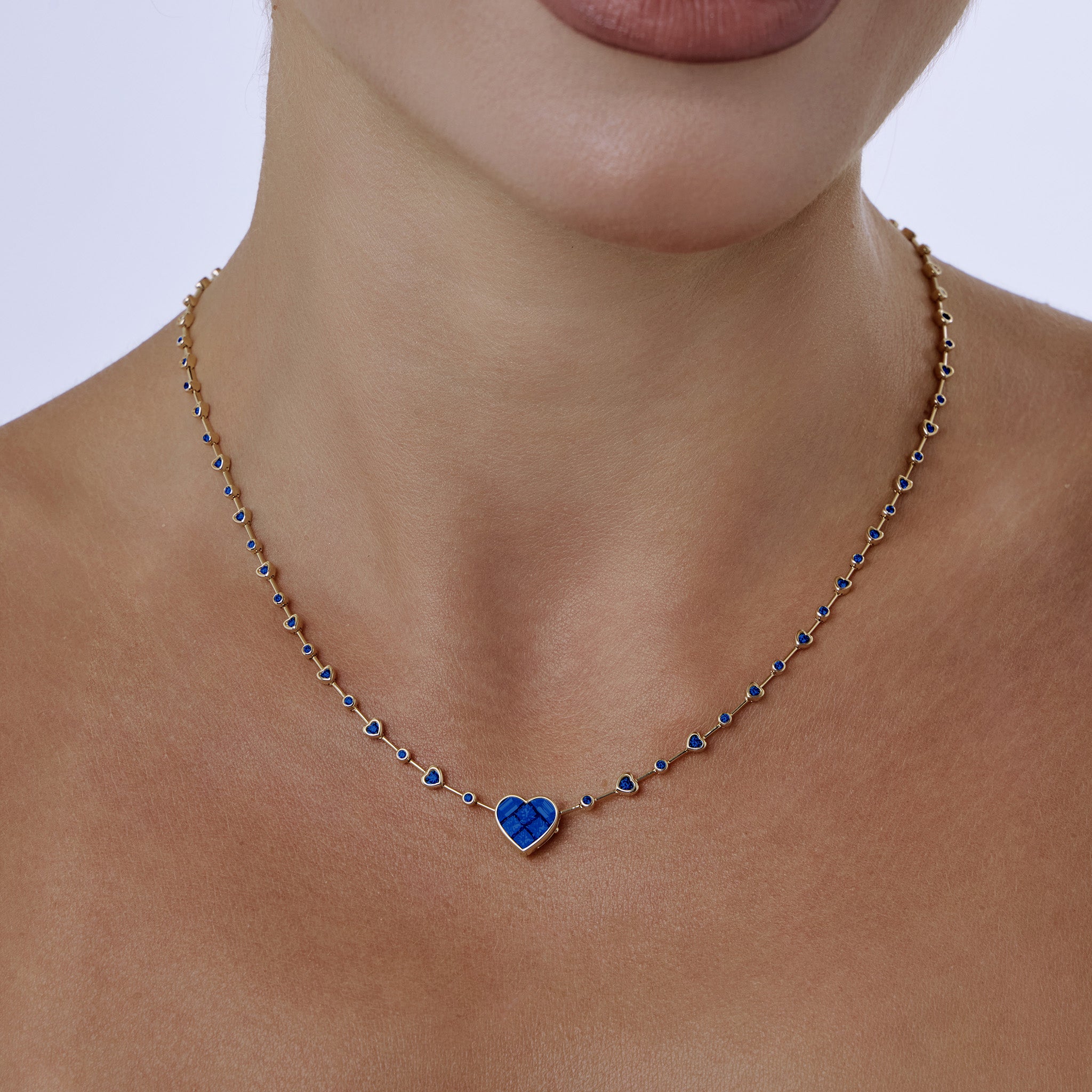 Heart Diamond Drop Necklace
