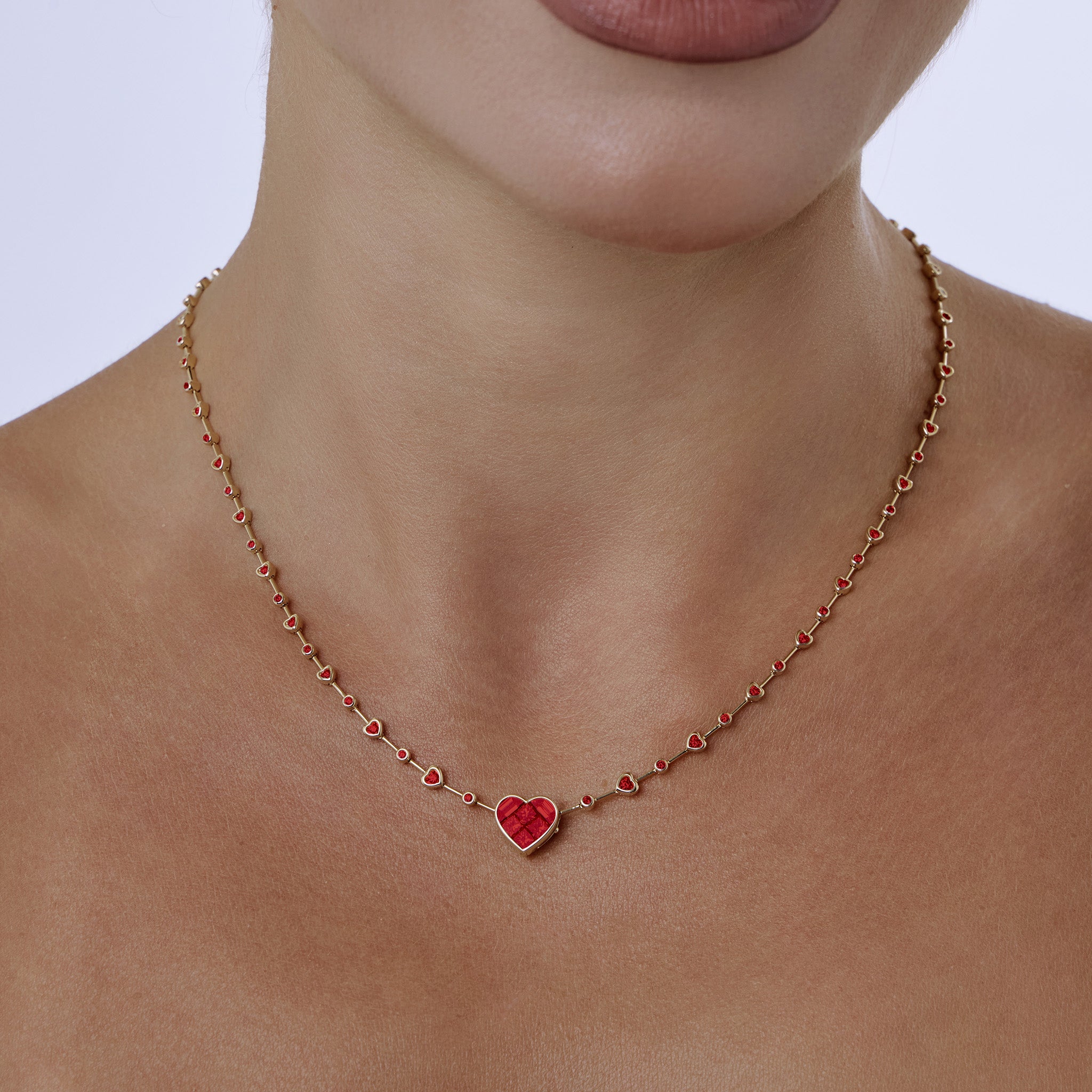 Heart Diamond Drop Necklace