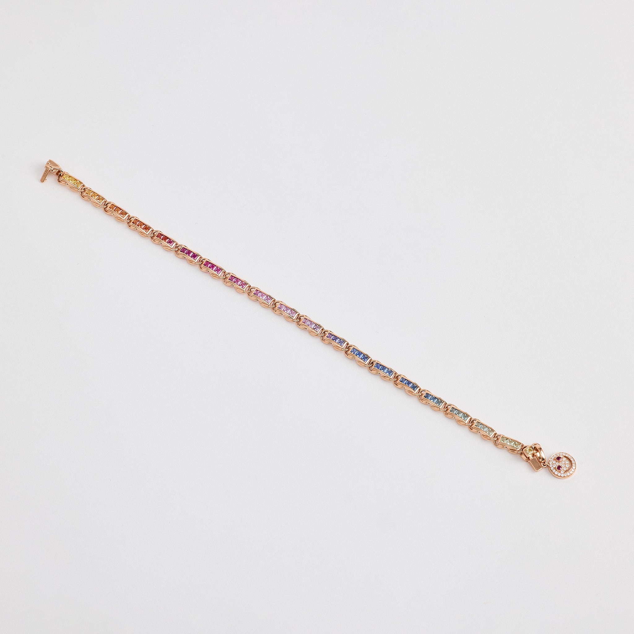 multi colored sapphire chain bracelet