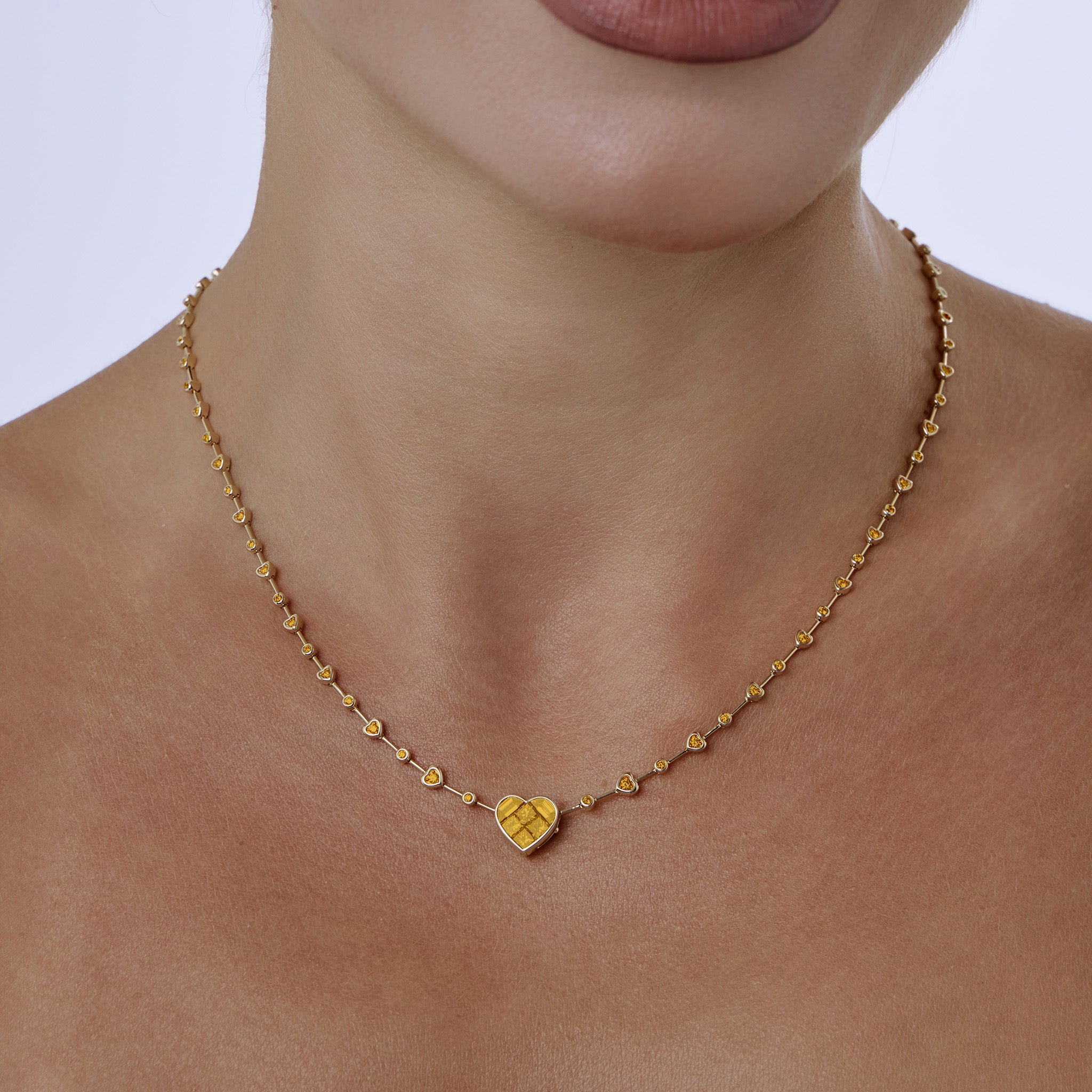 Heart Diamond Drop Necklace