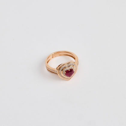 Heart Shaped Ruby Ring