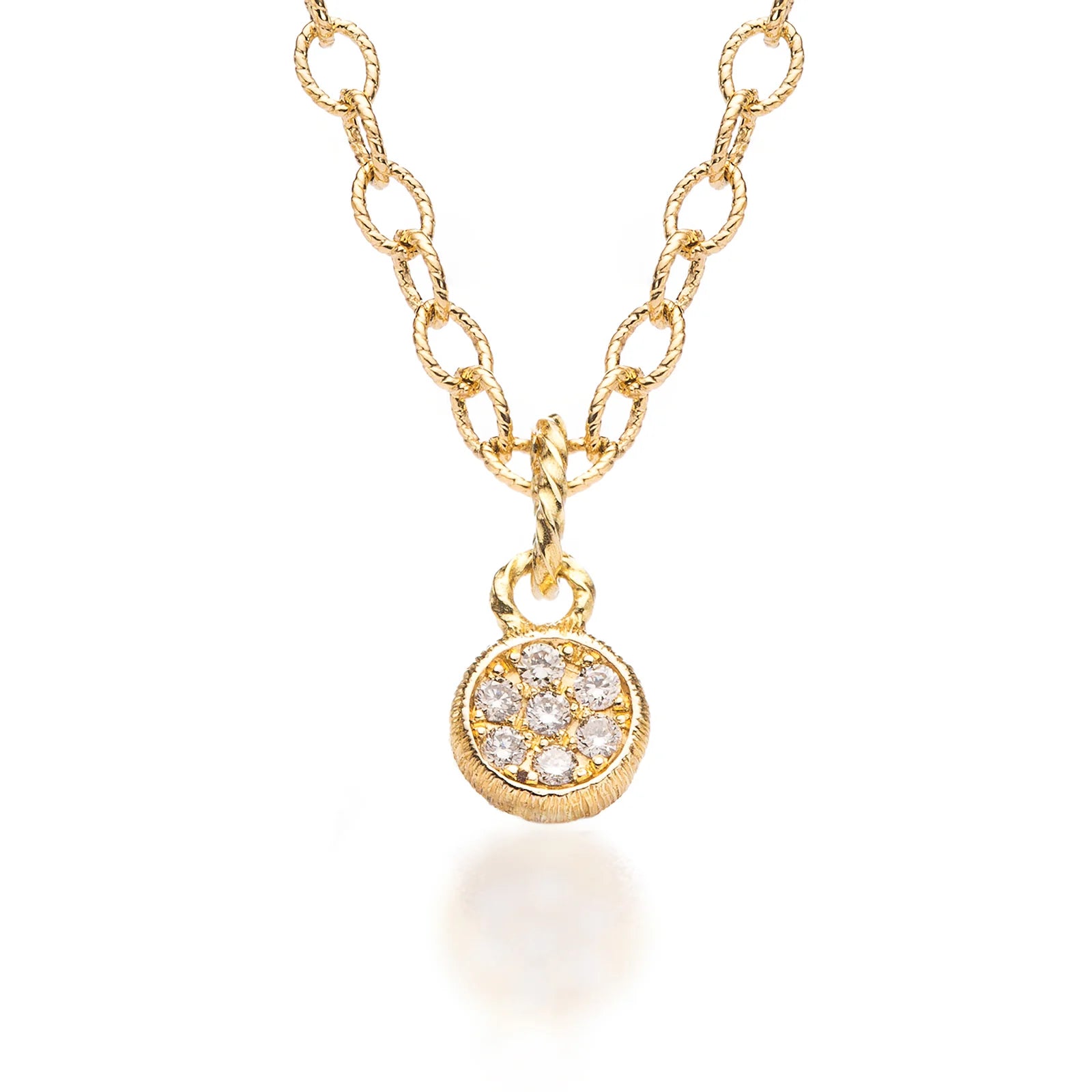 Pendant "O-Sole-Mio" in yellow gold with brilliant-cut diamonds