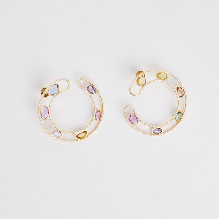 Golden Pearl Hoops