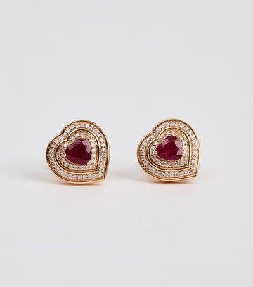 Ruby Petal Studs 3