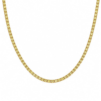 Yellow sapphire tennis necklace