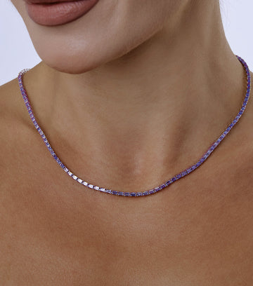 Yellow sapphire tennis necklace 6