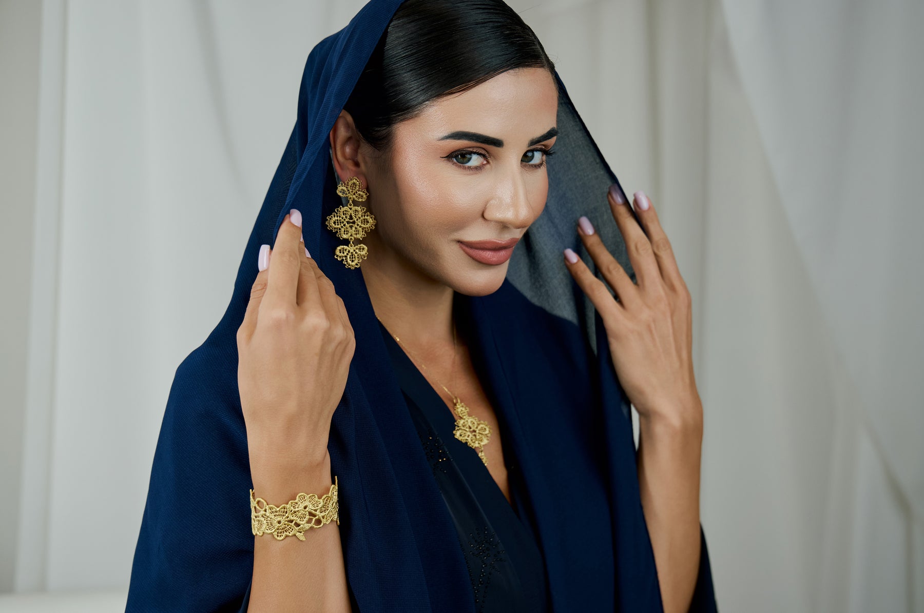 Hoop earrings styled look