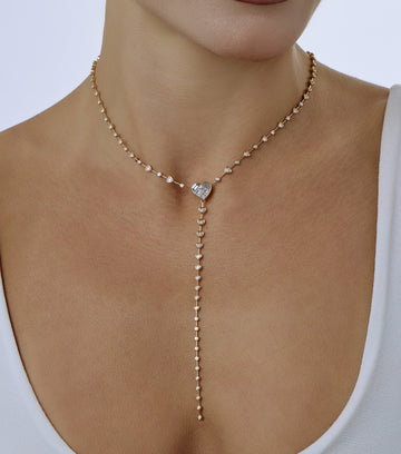 Heart Diamond Drop Necklace 3