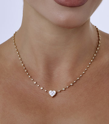 Heart Diamond Drop Necklace 1