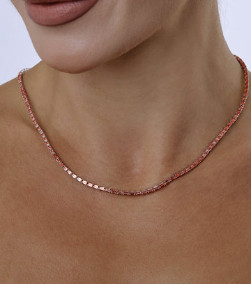 Yellow sapphire tennis necklace 2