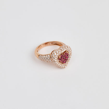 Heart Ruby Statement Ring