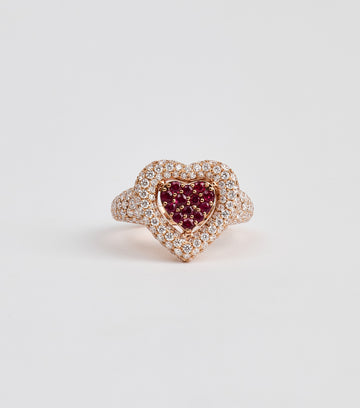 Heart Ruby Statement Ring 2