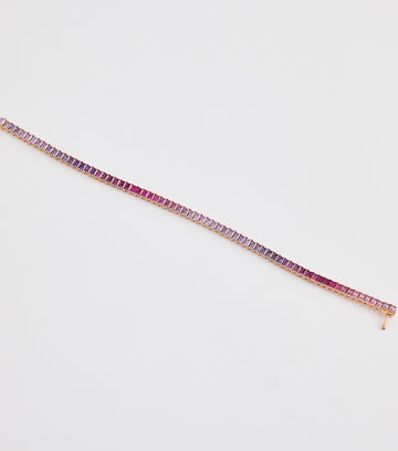 Ombre sapphire tennis necklace 1