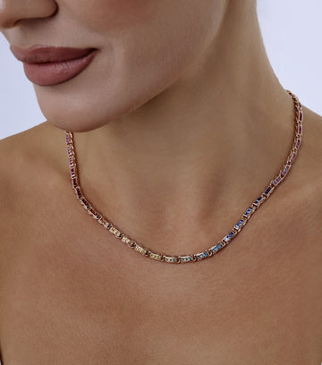 Rainbow Gemstone Necklace 1