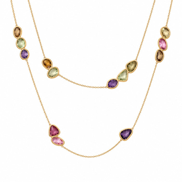 multi colored sapphire wrapping necklace