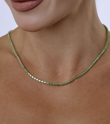 Yellow sapphire tennis necklace 5